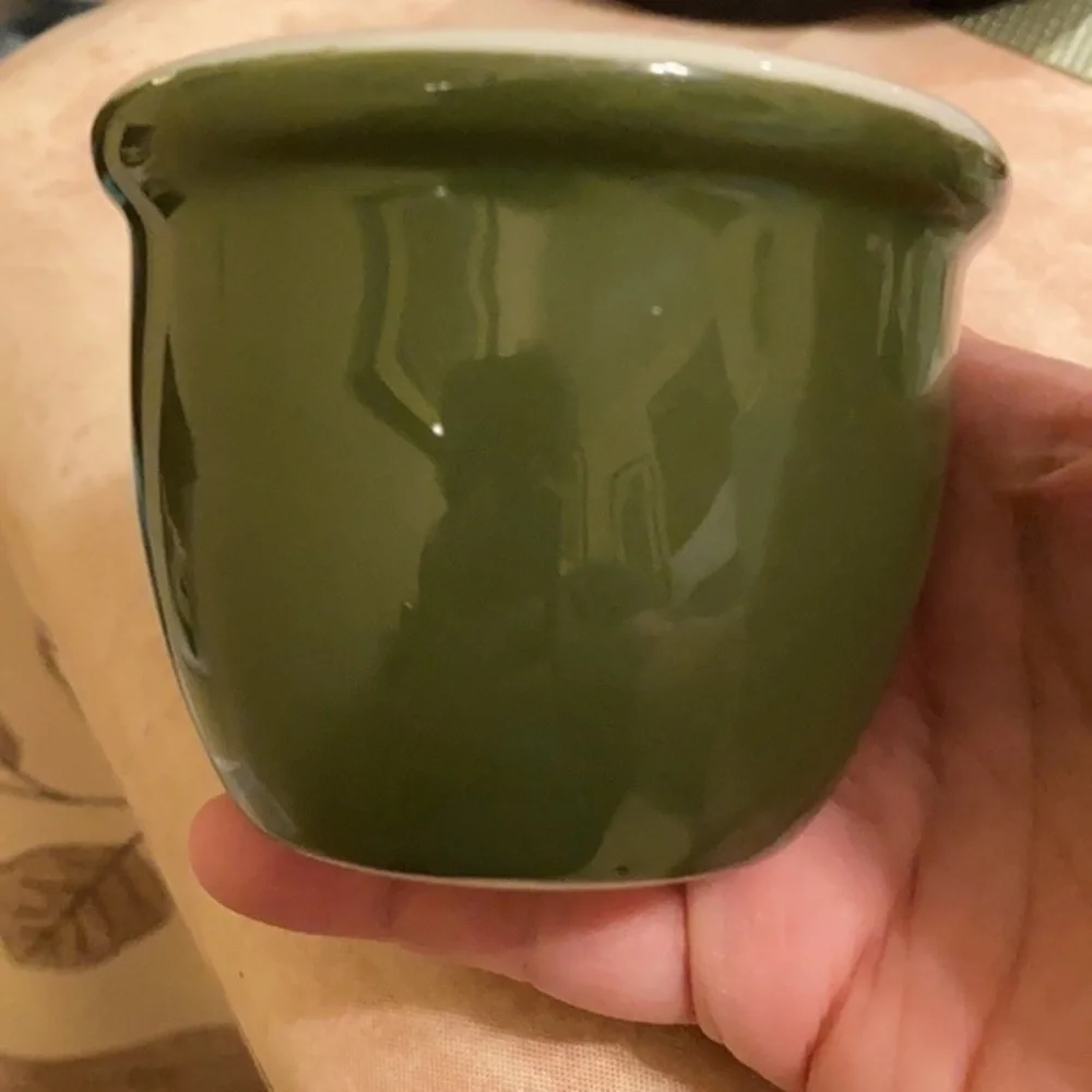 Hall VTG condiment ramekins forest green